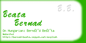 beata bernad business card